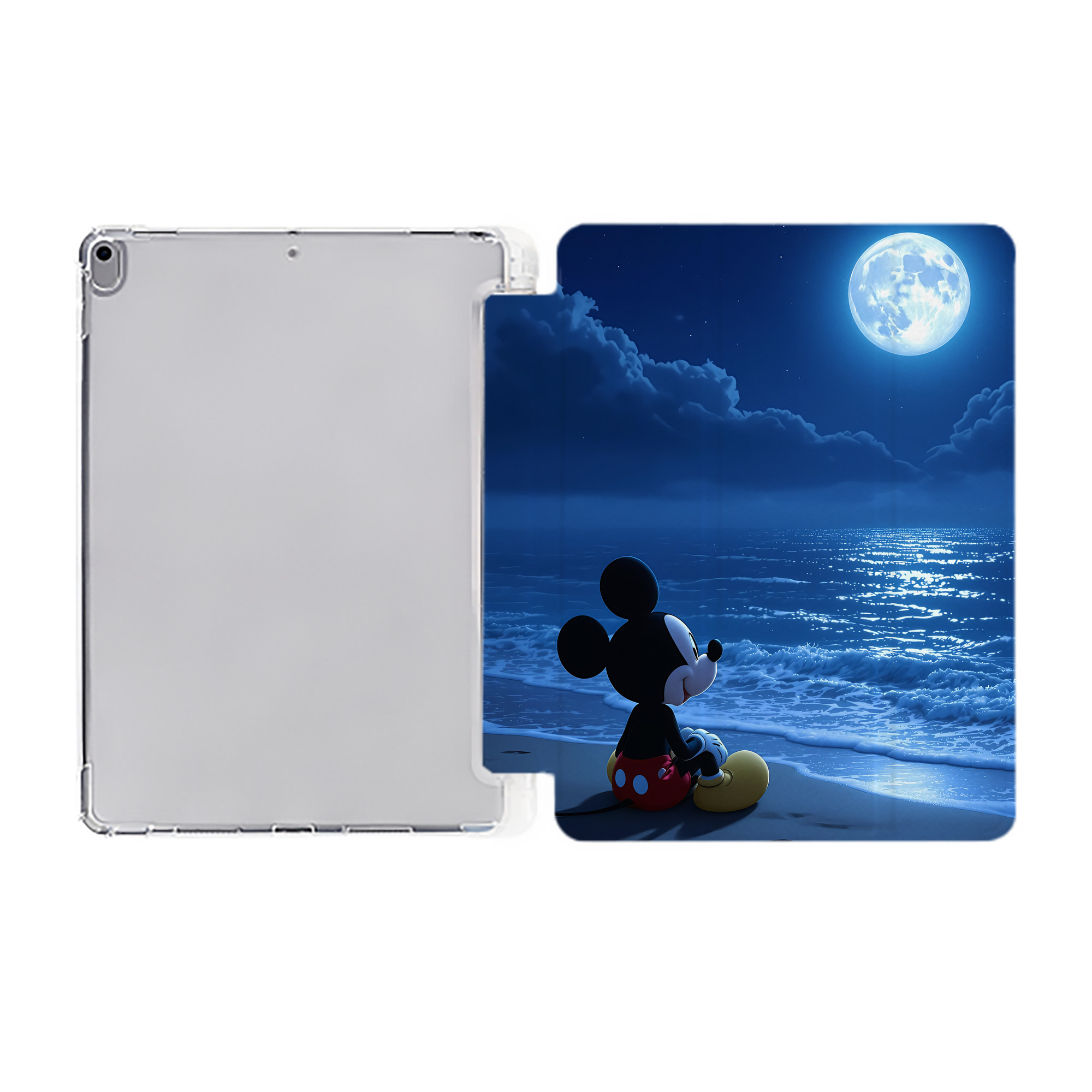 （画像用） ミッキーマウス Mickey Mouse IPad ケース ペン収納付き 三つ折りスタンド PUレザー×シリコン 対応機種9.5/10.5/10.9インチ